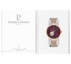 MONTRE PIERRE LANNIER, AUTOMATIC Cadran Framboise Bracelet Acier Doré-rose