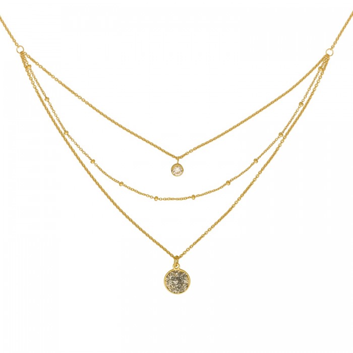 COLLIER OR OXYDE ROND LAQUE