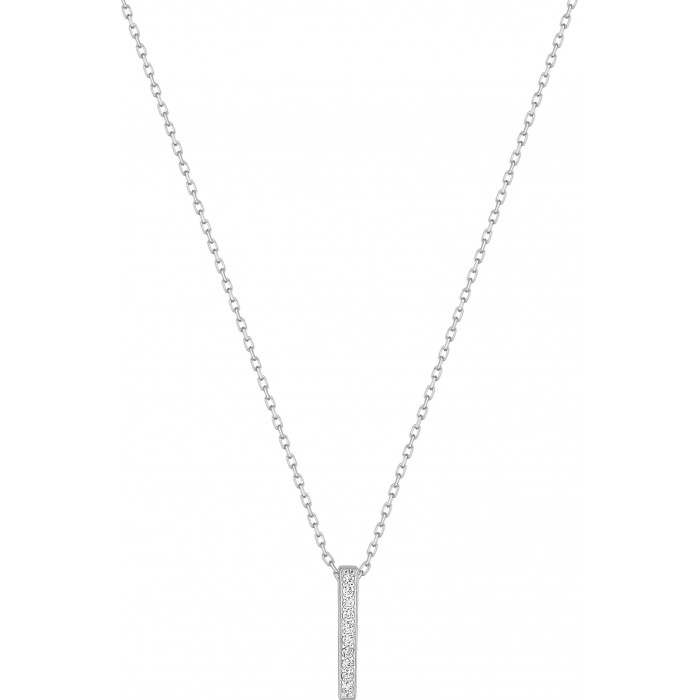 Collier barette en or et oxydes de zirconium