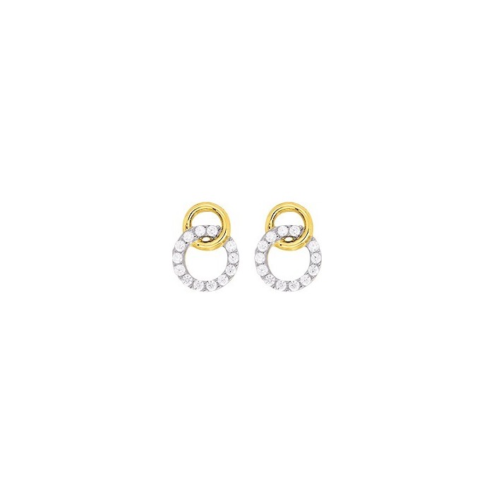 Boucles d'oreilles cercles en or et oxyde de zirconium