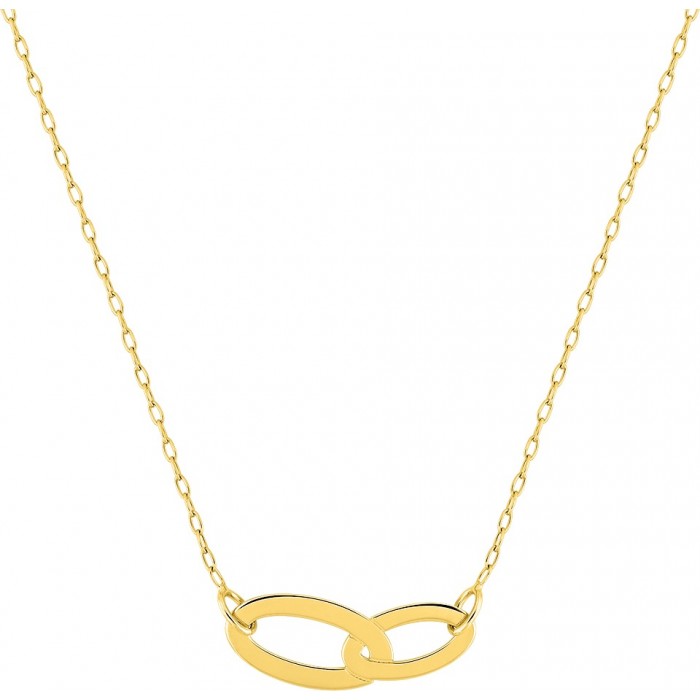 Collier double ovale or jaune