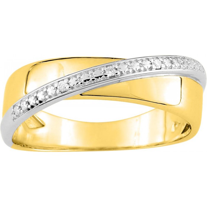 Bague en or jaune, diamants