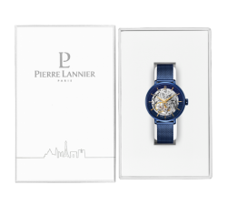 MONTRE FEMME PIERRE LANNIER, AUTOMATIC Cadran Bleu Bracelet acier milanais Bleu