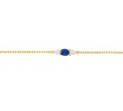 Bracelet plaqué or spinelle bleu et oxydes