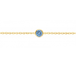 Bracelet plaqué or spinelle bleu ciel